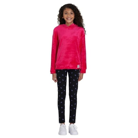 NWT Lucky Brand Girl's Youth 2-Piece Plush Velour Hoodie & Leggings Set